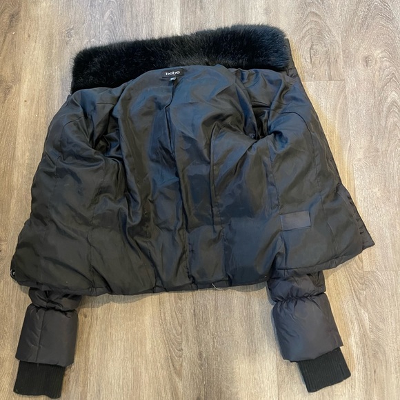 Bebe down and real fur jacket. Size small - Picture 2 of 3